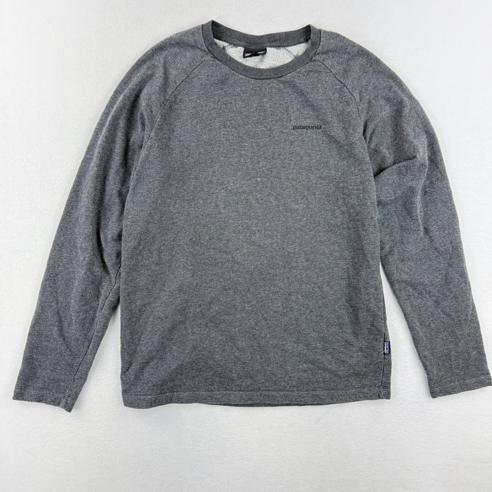 Patagonia P-6 Logo Lightweight Crew Sweatshirt Size M Mens Gray 39485‎